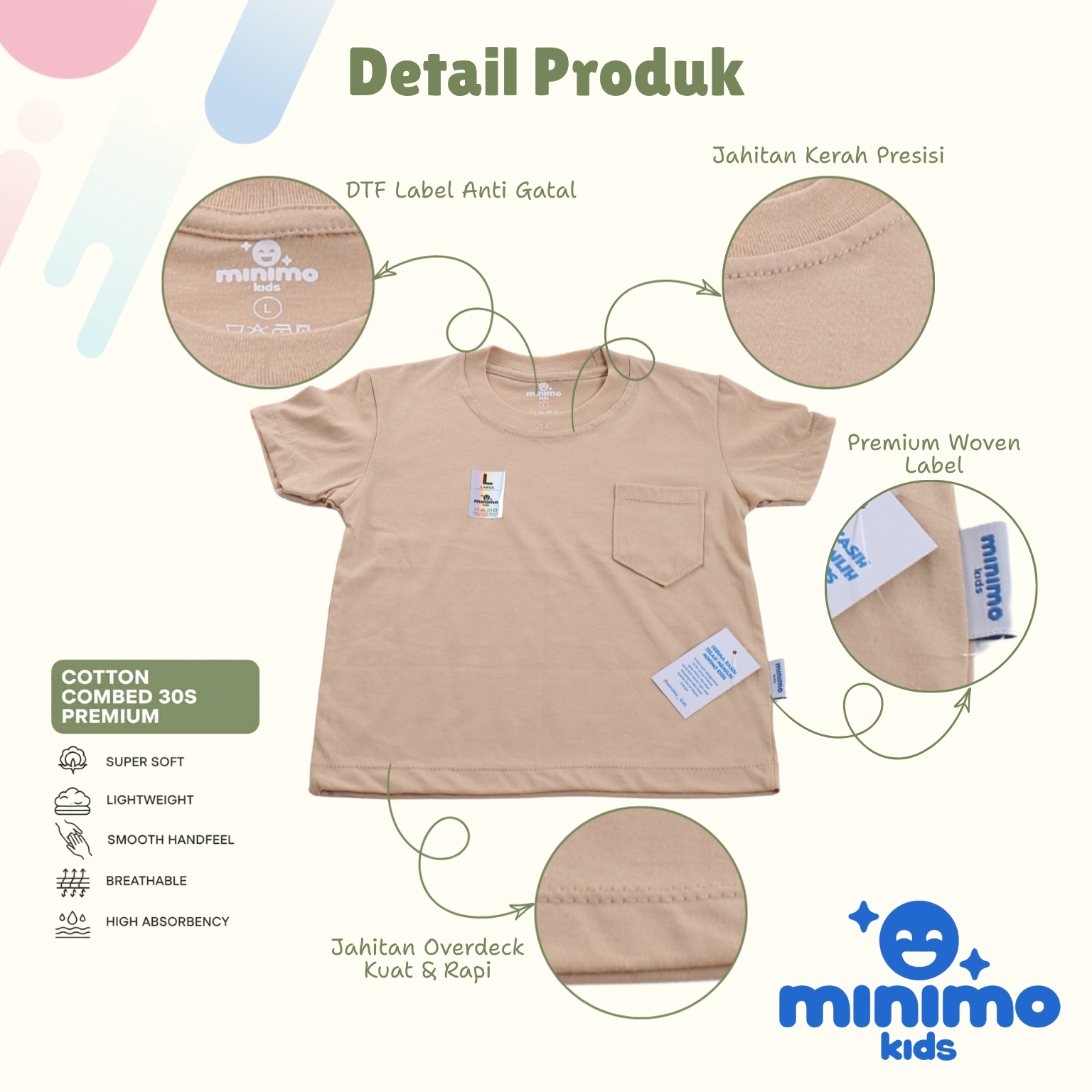 Basic Tee Minimo Kids - Detail dekat